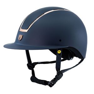 Tipperary Windsor with MIPS Wide Brim - Navy Blue Shell, Rose Gold Trim, Navy Blue Top
