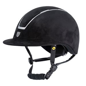 Tipperary Windsor with MIPS Wide Brim - Black UltraSuede Shell, Chrome Trim, Black UltraSuede Top
