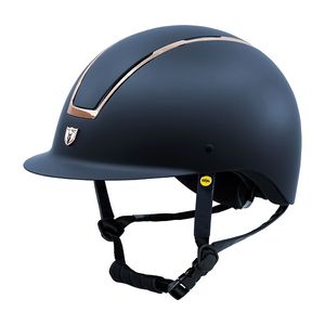Tipperary Windsor with MIPS Traditional Brim - Navy Blue Shell, Rose Gold Trim, Navy Blue Top