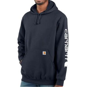 Carhartt Men's Midweight Logo Hooded Sweatshirt - Navy