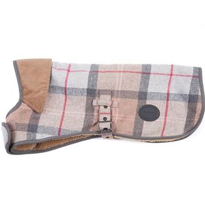 Barbour Wool Touch Dog Coat - Taupe/Pink Tartan