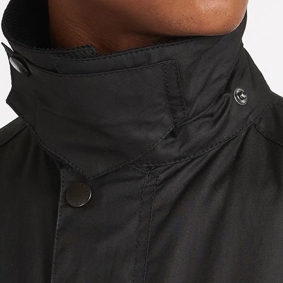 Barbour ashby wax jacket black online