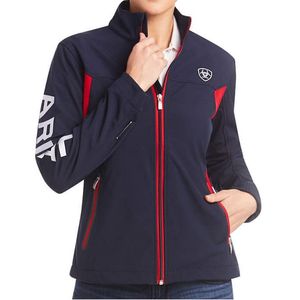 Ariat Women's New Team Softshell  Riding Jacket - Navy/Red