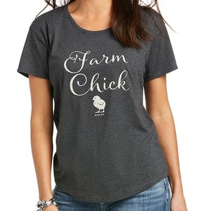Ariat Women's Farm Chick T-Shirt - Charcoal Heather