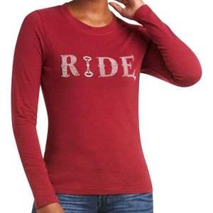 Ariat Women's Ride T-Shirt - Rhubarb
