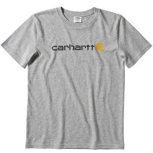 Carhartt Boy's Knit Short Sleeve Crewneck Logo T-Shirt - Grey