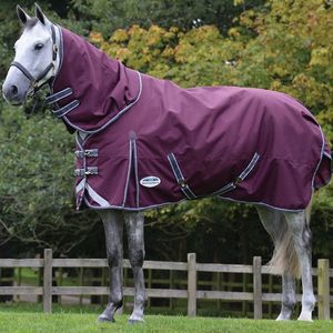 Weatherbeeta Comfitec Plus Dynamic II Detach-A-Neck Rain Sheet - Burgundy/Grey