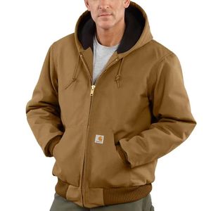 Carhartt Men's Loose Fit Firm Duck Insulated Flannel-Lined Active Jacket -Carhartt Brown