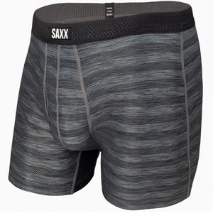 Saxx Hot Shot Boxer Brief with Fly- Black Heather