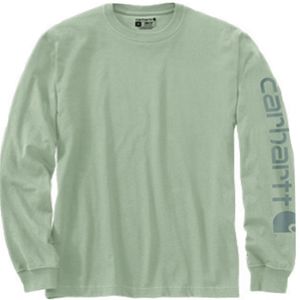 Carhartt Men's Loose Fit Heavyweight Long Sleeve Graphic T-Shirt - Soft Green