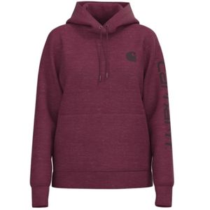 Carhartt Women's Relaxed Fit Midweight Sleeve Graphic Sweatshirt - Beet Red Heather