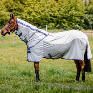 Amigo Airflow Fly Sheet - Blue Check/Atlantic Blue & Ivory