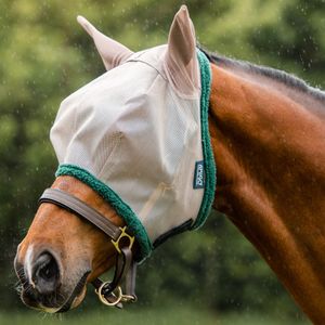 Amigo Fly Mask - Oatmeal/Green