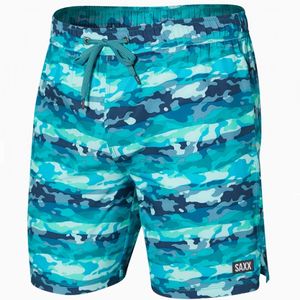 Saxx Oh Buoy 2in1  7" Swim Shorts - Blue Mura Kamo
