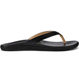 Olukai Women's  Honu Leather Sandals - Black/Black