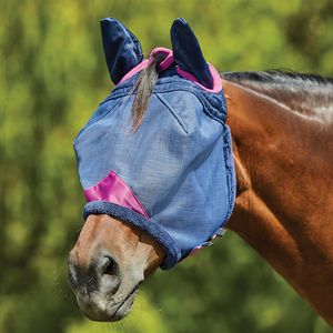 Weatherbeeta ComFiTec Deluxe Durable Mesh Mask w/Ears - Navy/Purple