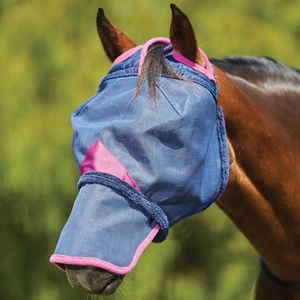 Weatherbeeta ComFiTec Deluxe Durable Mesh Mask w/Nose - Navy/Purple