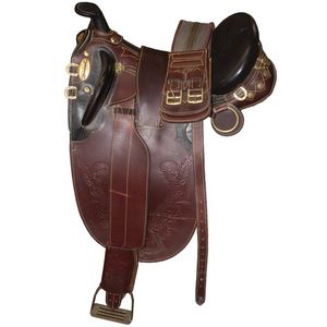 Used Australian Saddle with  Horn 19" - Brown
