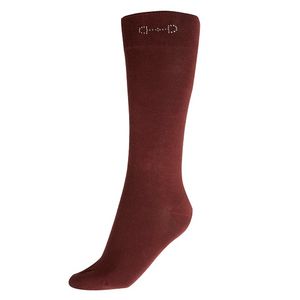 Horze Riding Socks with Crystal Detail - Burgundy