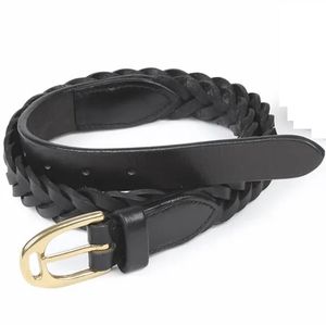 Shires Aubrion Plaited Skinny Leather Belt - Black