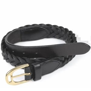 Shires Aubrion Plaited Leather Belt - Black