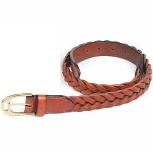 Shires Aubrion Plaited Leather Belt - Tan