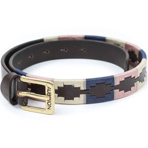 Shires Aubrion Drover Polo Belt - Navy/Pink/Natural