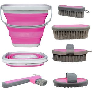 Professional Choice Grooming Kit with Collapsible Bucket - Pink
