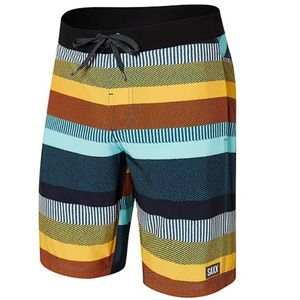 Saxx Men's Betawave 2N1 Boardie 19" Swim Shorts - Blanket Stripe