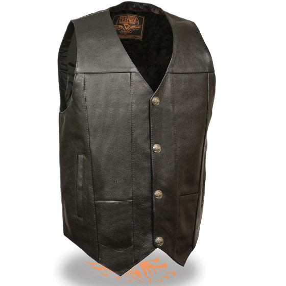 Plain black 2024 leather vest