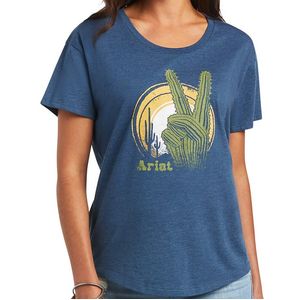 Ariat Women's Cactus Peace T-Shirt - Sailor  Blue