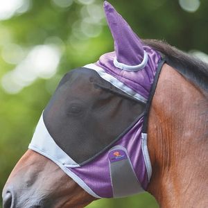 Shires Deluxe Fly Mask with Ears - Purple