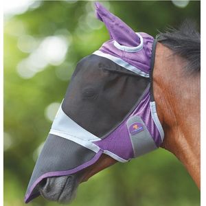 Shires Deluxe Fly Mask with Ears & Nose - Purple