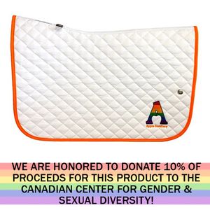 LGBTQIA+ Collection - Ogilvy Baby Jump Pad - White/Orange/Apple Saddlery Rainbow Logo