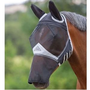 Shires Fine Mesh Fly Mask with Ears & Nose - Black