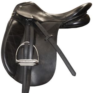Used St Lourdes Dressage Saddle with Stirrup Leathers & Irons 18" M/W - Black