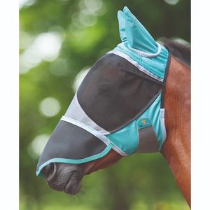 Shires Deluxe Fly Mask with Ears & Nose - Green