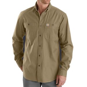 Carhartt Men's Rugged Flex Relaxed Fit Midweight Canvas Long-Sleeve Shirt - Dark Khaki
