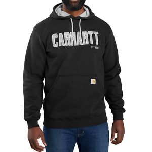 Carhartt Men's Loose Fit Midweight Hoodie with Felt Logo - Black