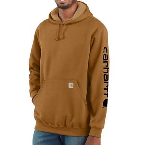 Carhartt Men's Loose Fit Midweight Logo Sleeve Graphic Sweatshirt - Brown