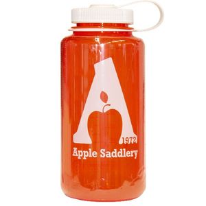 Nalgene 32oz Wide Mouth Water Bottle with Apple Saddlery Logo - Pommegranate/White Lid/White Logo