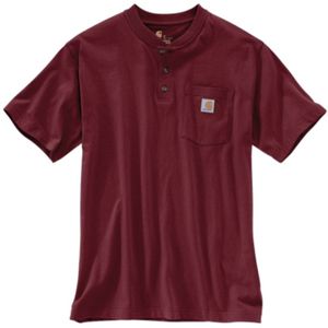 Carhartt Men's Loose Fit Short Sleeve Pocket Henley T-Shirt - Port