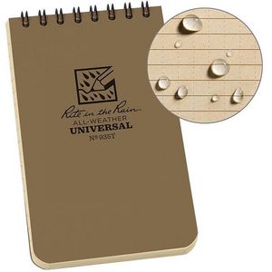 Rite In The Rain Top Spiral Notebook 3" x 5" - Tan