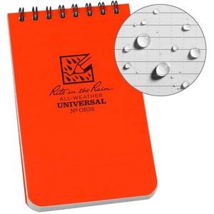 Rite In The Rain Top Spiral Notebook 3" x 5" - Orange