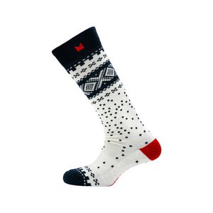 Dale of Norway Cortina Socks Knee High - Offwhite/Navy/Raspberry