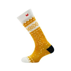 Dale of Norway Cortina Socks Knee High - Mustard/Offwhite/DarkCharcoal