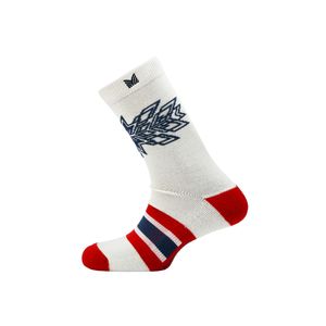 Dale of Norway Spirit Wool Crew Socks - Offwhite/Navy/Raspberry