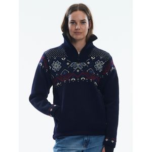Dale of Norway Women's Fongen Weatherproof Sweater Norwegian Wool - Navy/Offwhite/Redrose/Indigo