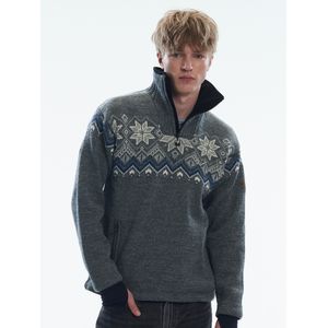 Dale of Norway Men's Fongen Weatherproof Sweater Norwegian Wool - Smoke/Offwhite/Indigo/Charcoal