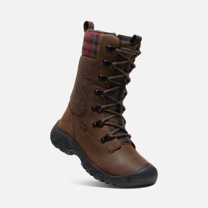 Keen Women's Greta Tall Waterproof Boot - Brown/Red Plaid